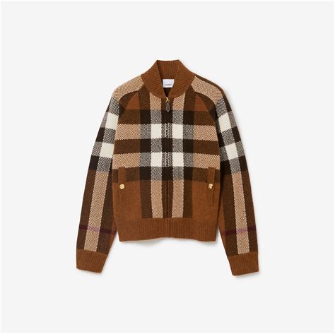 burberry bomber jacket women|check cashmere bomber jacket women.